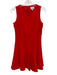 Milly Size 2 Red Polyester Blend Sleeveless V Neck Back Zip Dress Red / 2
