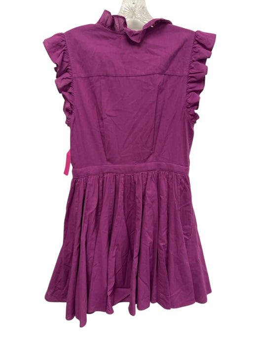 XiRENA Size XS Purple Cotton Ruffle Cap Sleeve Button Front Gathered Dress Purple / XS