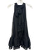 Alice + Olivia Size XS Black Polyester Sleeveless Sheer Overlay Gathered Dress Black / XS