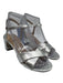 Stuart Weitzman Shoe Size 6 Silver Leather Criss Cross Open Toe Sandals Silver / 6