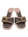 Coach Shoe Size 5.5 Pink & Brown Leather & Textile Buckle Monogram Mule Sandals Pink & Brown / 5.5