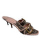 Coach Shoe Size 5.5 Pink & Brown Leather & Textile Buckle Monogram Mule Sandals Pink & Brown / 5.5
