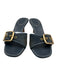 Coach Shoe Size 5.5 Blue Leather & Textile open toe Buckle Denim Sandals Blue / 5.5
