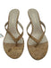 Pelle Moda Shoe Size 6 Beige Cork & Leather Thong Strap Kitten Heel Sandals Beige / 6
