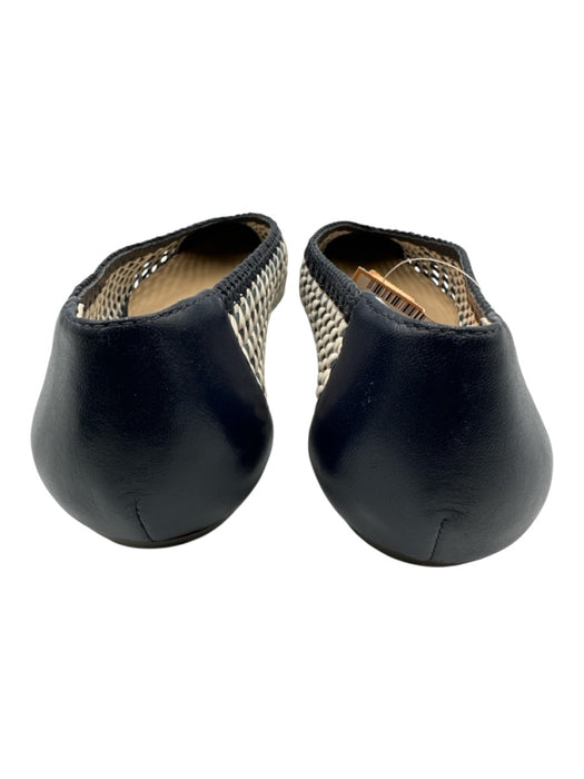 Veronica Beard Shoe Size 6 Blue Leather Pump Almond Toe Woven Slip On Flats Blue / 6