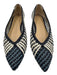 Veronica Beard Shoe Size 6 Blue Leather Pump Almond Toe Woven Slip On Flats Blue / 6