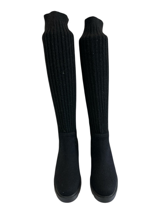 Vivaia Shoe Size 36 Black Wool Sock Boot Ribbed Knee High Boots Black / 36