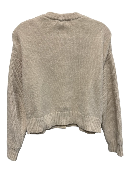 Evereve Size XS White Polyester Blend Knit Long Sleeve Button Up Sweater White / XS