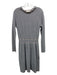 Tory Burch Size S Silver Ruffle Hem Metallic Thread Long Sleeve Dress Silver / S