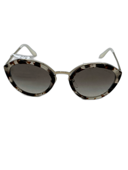 Prada brown, white, gold Acetate & Metal Tortoiseshell Gradient Lens Sunglasses brown, white, gold
