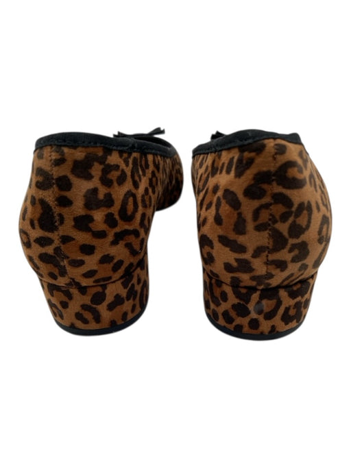 J. Crew Shoe Size 8 Brown & Black textile upper Leopard Print Bow Applique Pumps Brown & Black / 8