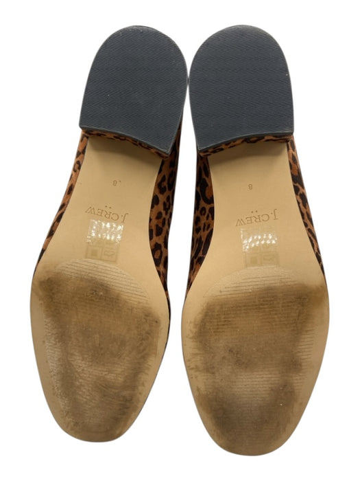 J. Crew Shoe Size 8 Brown & Black textile upper Leopard Print Bow Applique Pumps Brown & Black / 8
