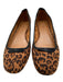 J. Crew Shoe Size 8 Brown & Black textile upper Leopard Print Bow Applique Pumps Brown & Black / 8