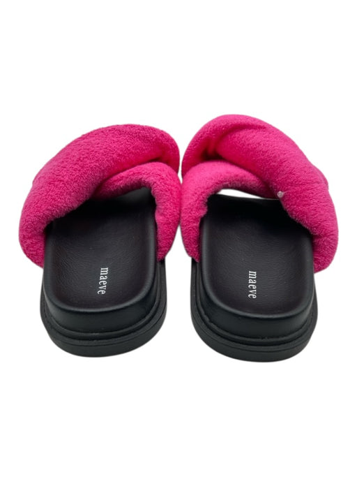 Maeve Shoe Size 9 Hot Pink & Black textile upper Terry Cloth Criss Cross Sandals Hot Pink & Black / 9