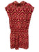Farm Rio Size M Pink & Red Linen Blend Pineapple Sleeveless Tie Waist Romper Pink & Red / M