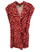 Farm Rio Size M Pink & Red Linen Blend Pineapple Sleeveless Tie Waist Romper Pink & Red / M