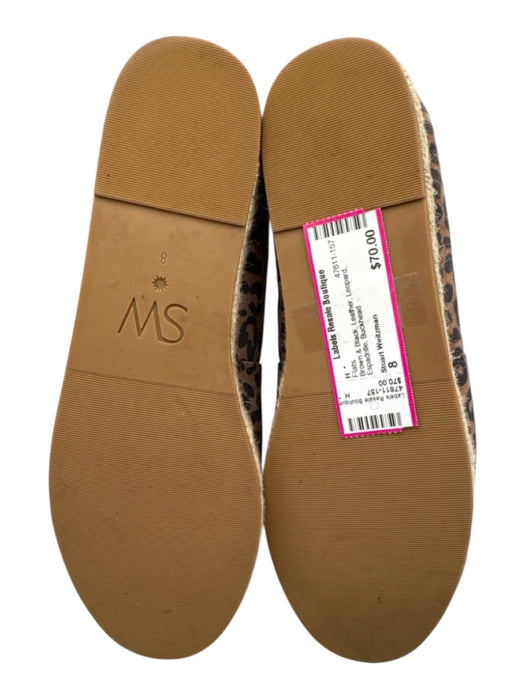 Stuart Weitzman Shoe Size 8 Brown & Black Leather Leopard Espadrille Flats Brown & Black / 8