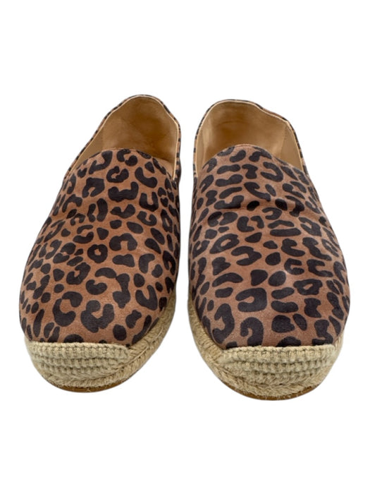 Stuart Weitzman Shoe Size 8 Brown & Black Leather Leopard Espadrille Flats Brown & Black / 8