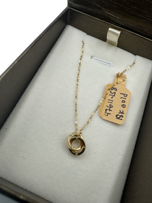 ALHedia Gold 18K Interlocking Circles Circle Clasp Necklace Gold
