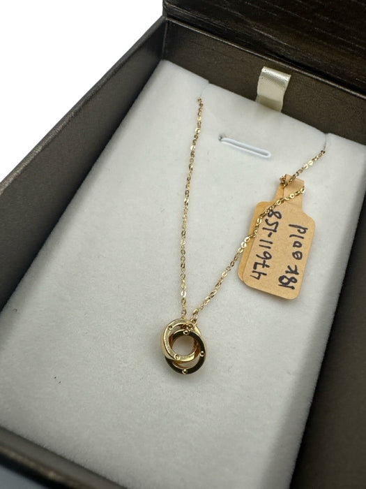 ALHedia Gold 18K Interlocking Circles Circle Clasp Necklace Gold