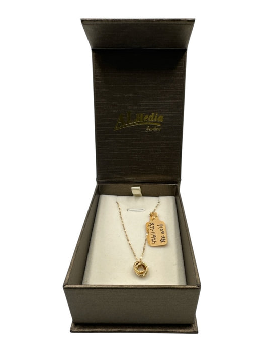 ALHedia Gold 18K Interlocking Circles Circle Clasp Necklace Gold