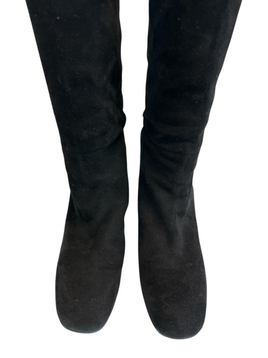Stuart Weitzman Shoe Size 7.5 Black Leather Suede Knee High Round Toe Boots Black / 7.5