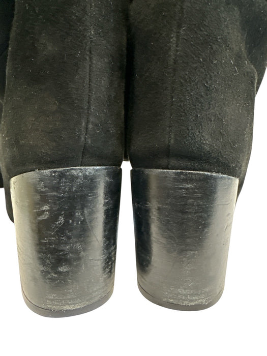 Stuart Weitzman Shoe Size 7.5 Black Leather Suede Knee High Round Toe Boots Black / 7.5