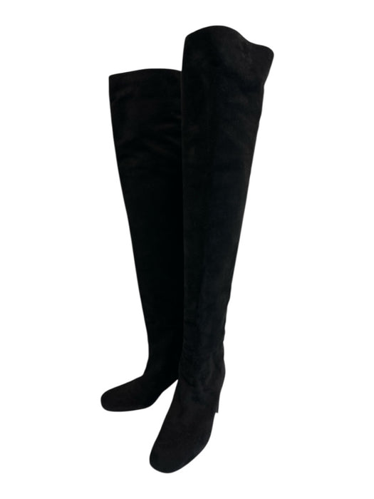 Stuart Weitzman Shoe Size 7.5 Black Leather Suede Knee High Round Toe Boots Black / 7.5