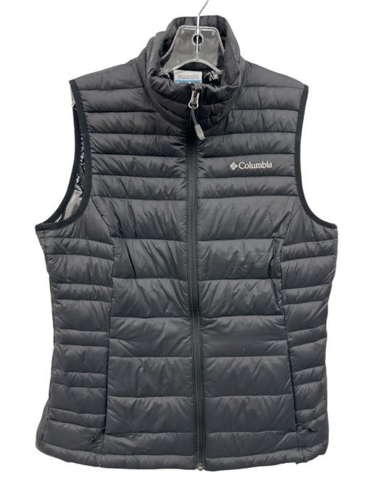 Columbia Size Medium Black Puffer Zip Front Down Filling Pockets Vest Black / Medium