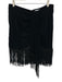 Zara Size Large Black Velvet Fringe Sash Skirt Black / Large