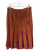 Diane Von Furstenberg Size 6 Brown & Purple Suede Paneled Knee Length Skirt Brown & Purple / 6