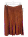 Diane Von Furstenberg Size 6 Brown & Purple Suede Paneled Knee Length Skirt Brown & Purple / 6