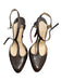 Christian Louboutin Shoe Size 37.5 Brown Leather T Strap Open Back S Hook Shoes Brown / 37.5