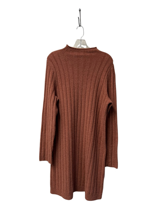 Madewell Size L Burnt Orange Acrylic Blend Knit Long Sleeve Maxi Dress Burnt Orange / L