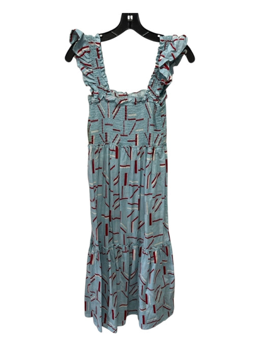 Tuckernuck Size M Blue, White, Red Cotton Sleeveless Tank Abstract Stripe Dress Blue, White, Red / M