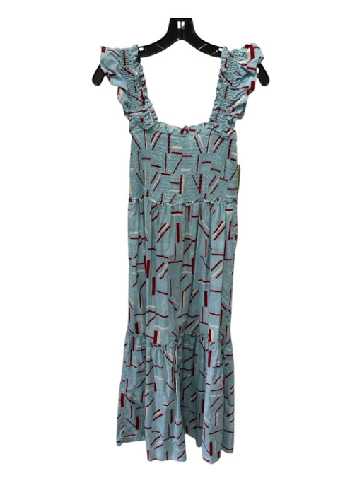 Tuckernuck Size M Blue, White, Red Cotton Sleeveless Tank Abstract Stripe Dress Blue, White, Red / M