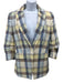 Veronica Beard Size 6 Blue, Yellow, Brown Cotton Blend Flap Pocket Plaid Jacket Blue, Yellow, Brown / 6
