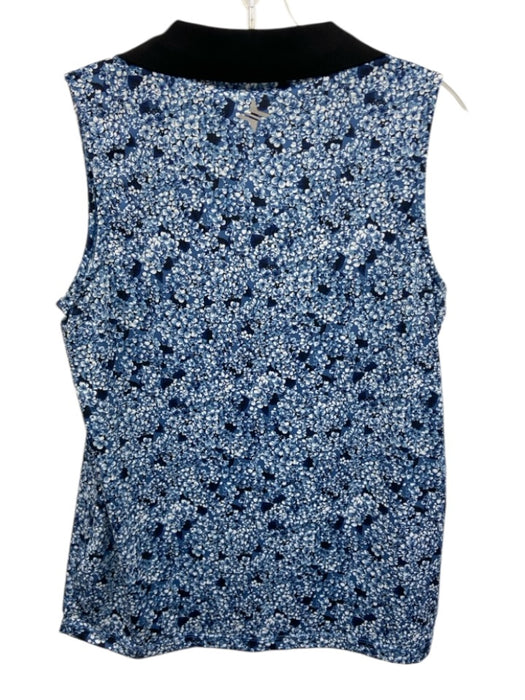 Tuckernuck Size M Blue Polyester Floral Collar Sleeveless V Neck Top Blue / M