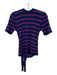 Derek Lam 10 Crosby Size M Navy & Pink Cotton Blend Crew Neck Striped Top Navy & Pink / M