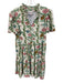 Smith & Quinn Size M White, Green & mutli Polyester Blend Ruffle Neck Dress White, Green & mutli / M