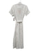 Quince Size M White Linen Collared V Neck Button Down short sleeve Dress White / M