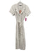 Quince Size M White Linen Collared V Neck Button Down short sleeve Dress White / M