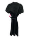 Quince Size S Black Linen Collared V Neck Button Down short sleeve Dress Black / S