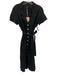 Quince Size S Black Linen Collared V Neck Button Down short sleeve Dress Black / S