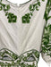 Farm Rio Size S Green & White Cotton Blend Back Zip Floral Print V Neck Dress Green & White / S