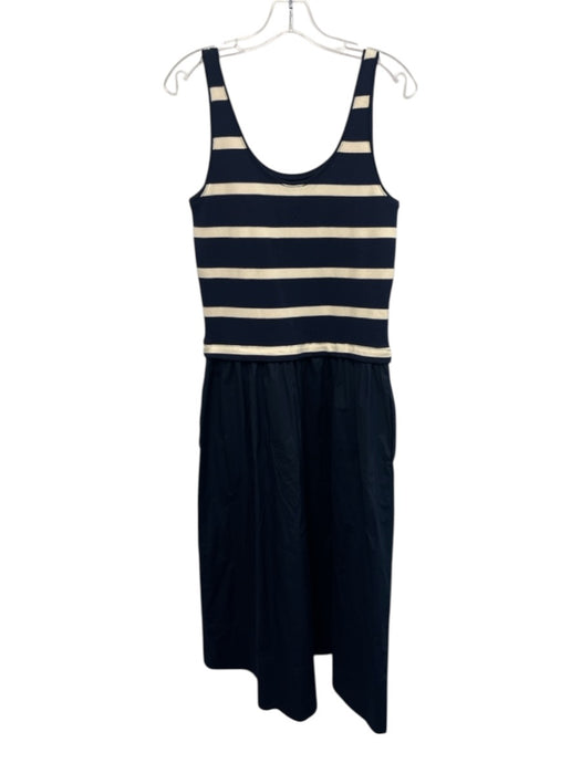 Tanya Taylor Size S Navy & white Cotton Sleeveless Striped Scoop Neck Midi Dress Navy & white / S