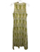 Hunter Bell Size 6 Beige, Green, Blue Linen & Rayon Sleeveless Floral Midi Dress Beige, Green, Blue / 6