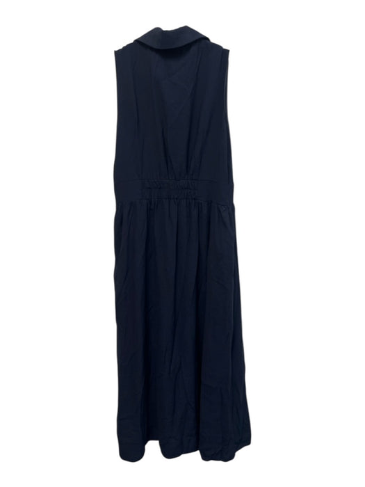 Pomander Place Size M Navy Rayon & Polyester Sleeveless Button Up Collar Dress Navy / M