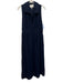 Pomander Place Size M Navy Rayon & Polyester Sleeveless Button Up Collar Dress Navy / M