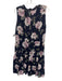 Rebecca Taylor Size 8 Navy & Multi Silk Blend Sleeveless Floral Button Up Dress Navy & Multi / 8